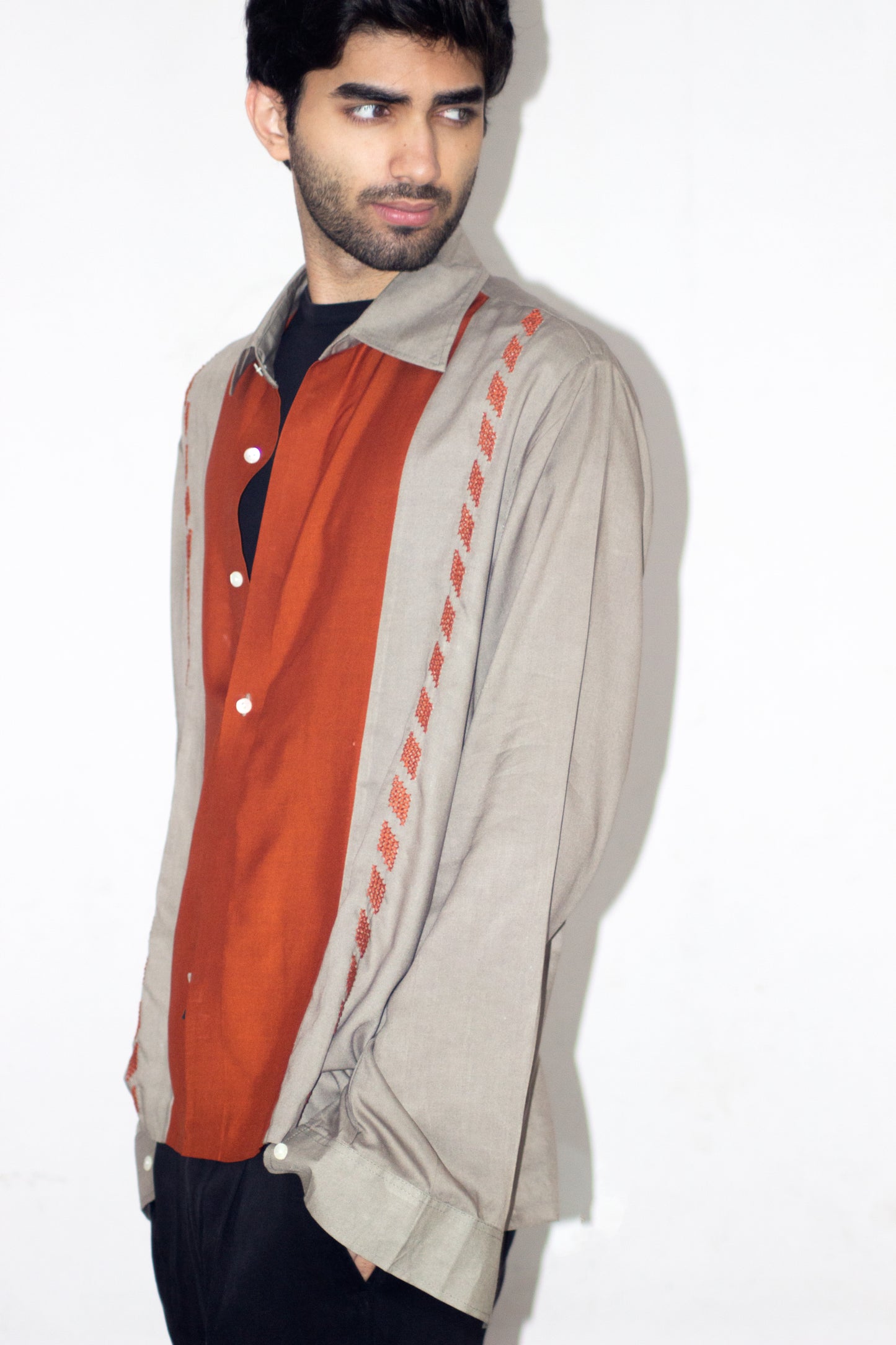 Hand Embroidered Bowler Shirt