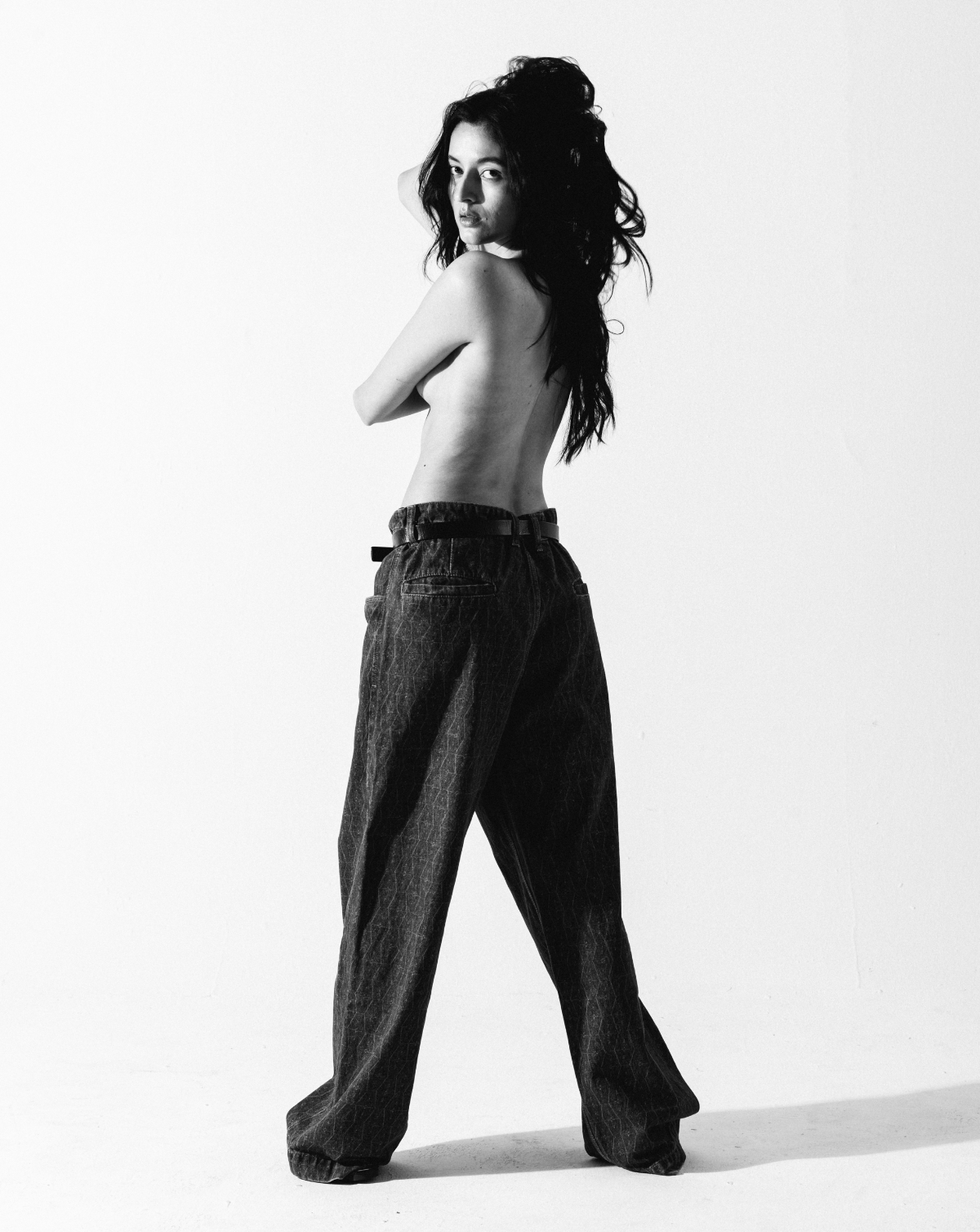 Patterned Indigo Jeans