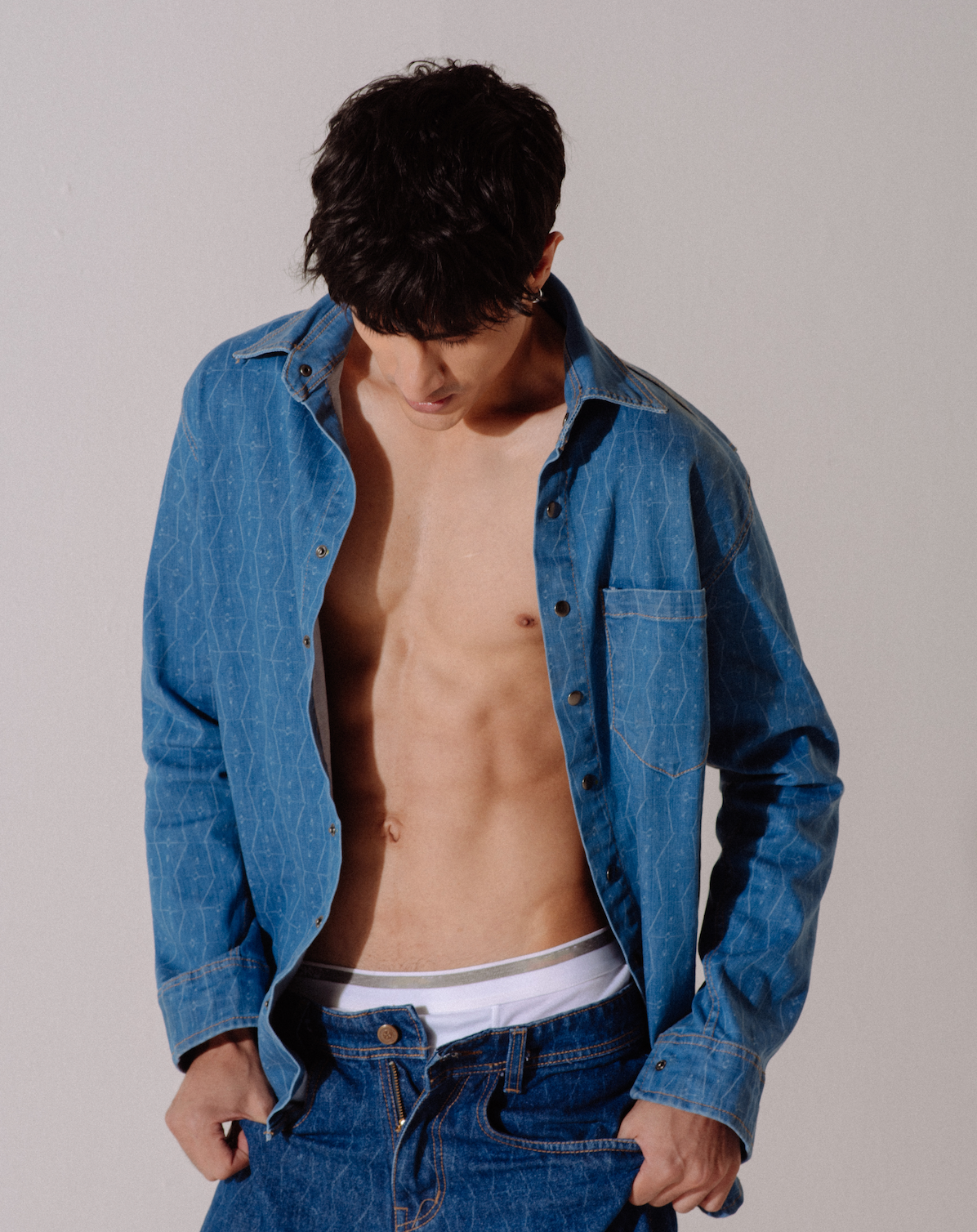 Classic Patterned Denim Shirt