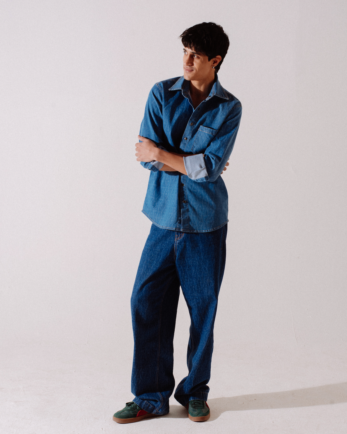 Classic Patterned Denim Shirt