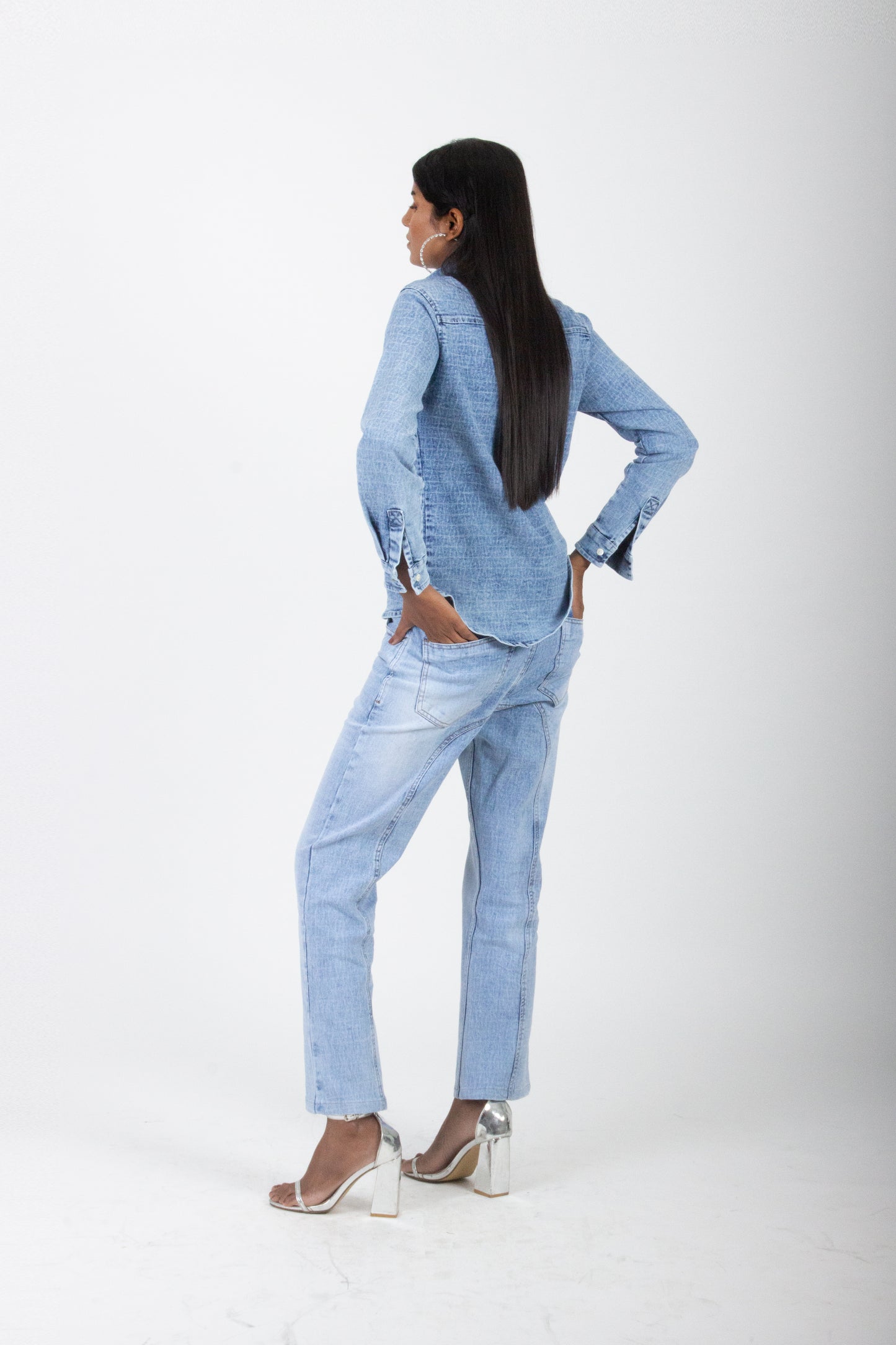 Patterned Classic Denim Shirt
