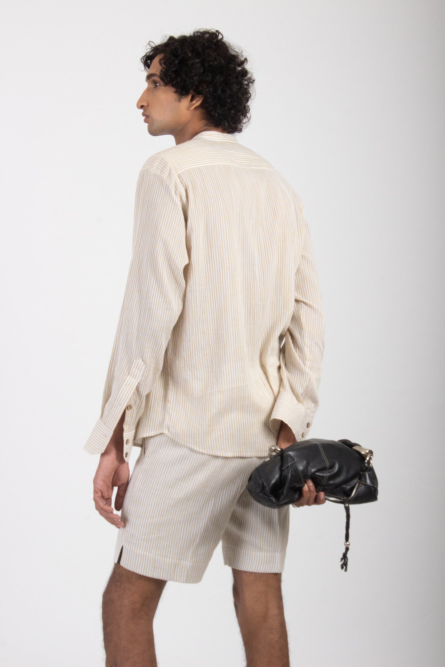 Beige Striped Classic Shirt