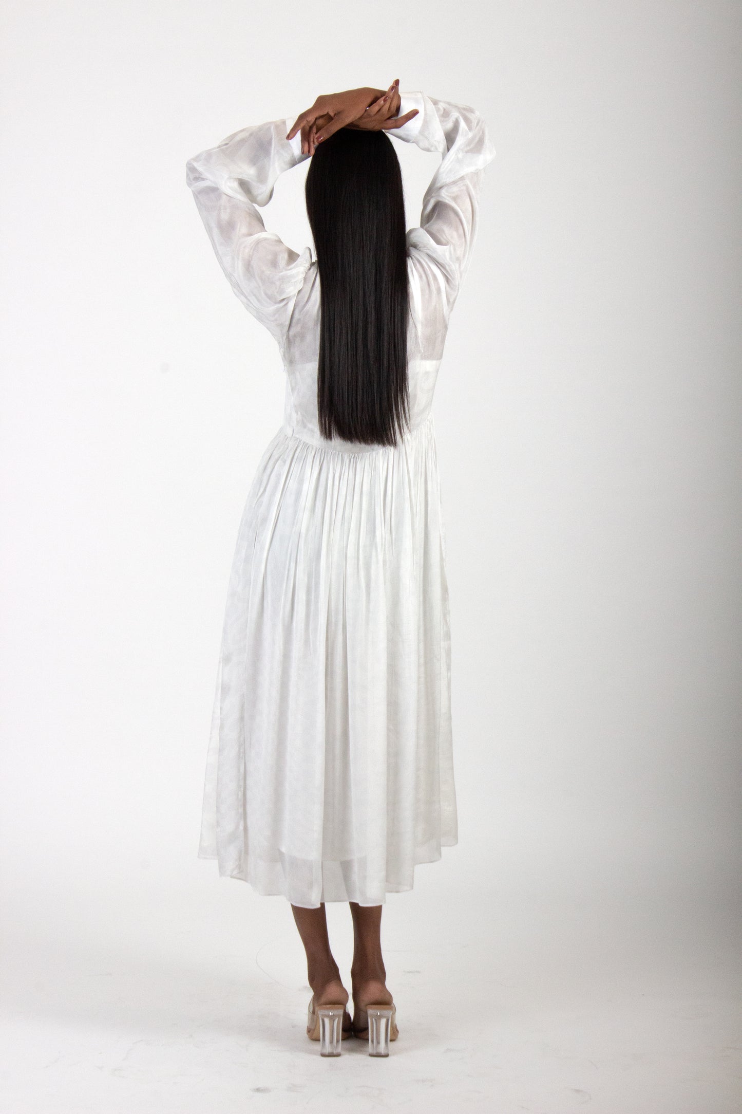 Silk Tie-Up Evergreen Dress