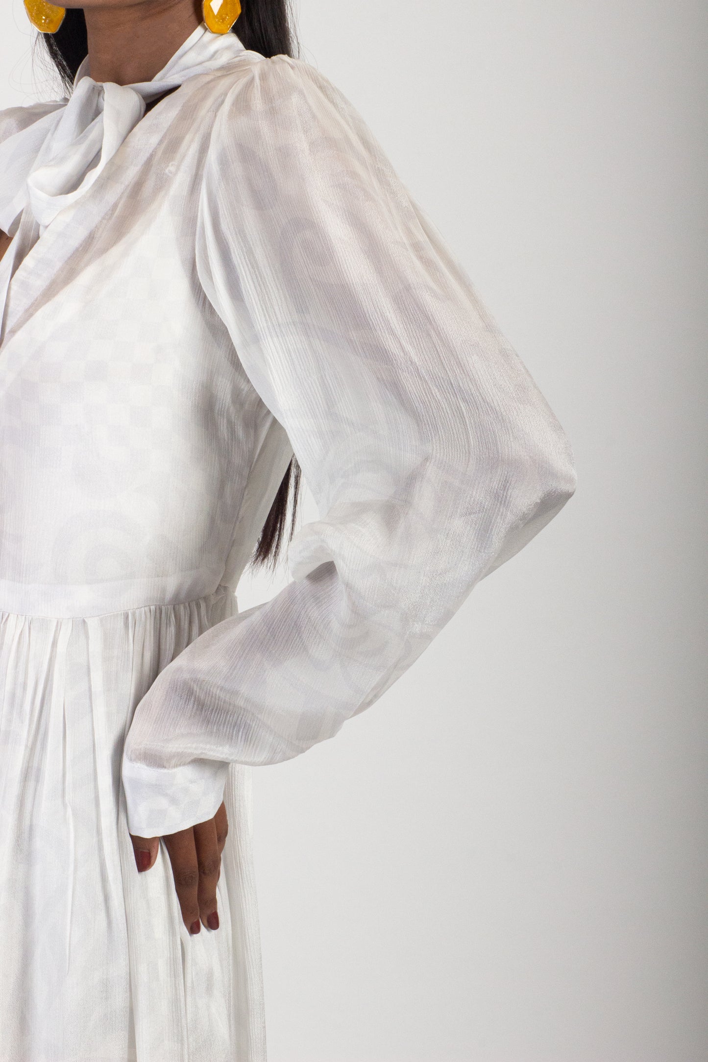 Silk Tie-Up Evergreen Dress