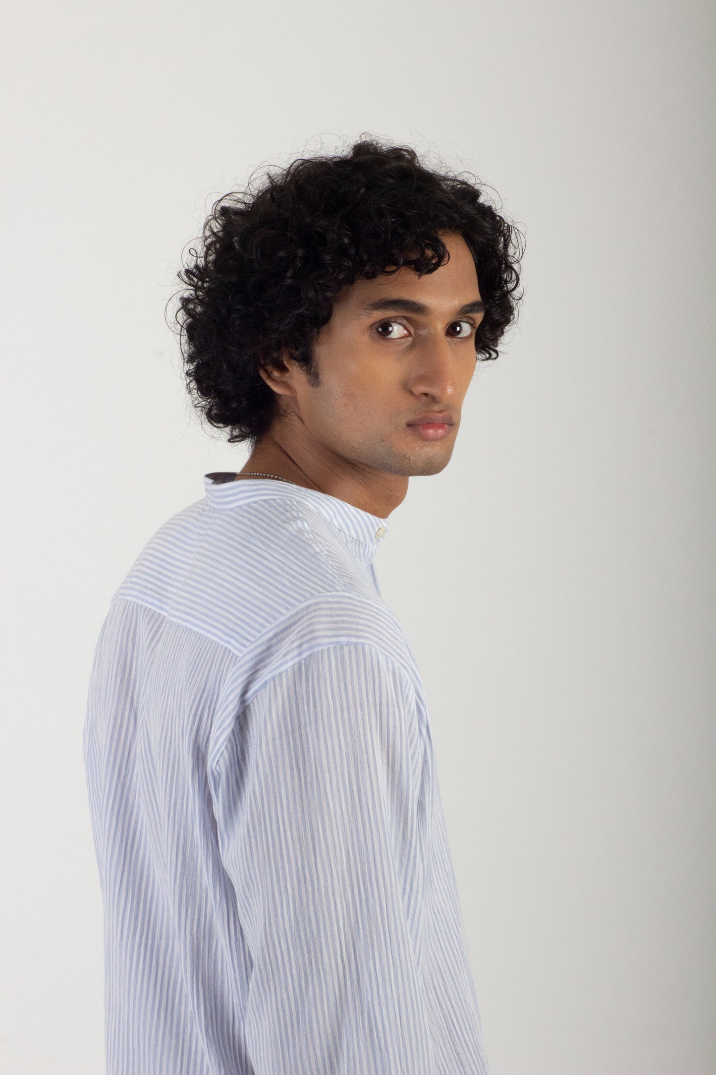 Sky Blue Striped Classic Shirt