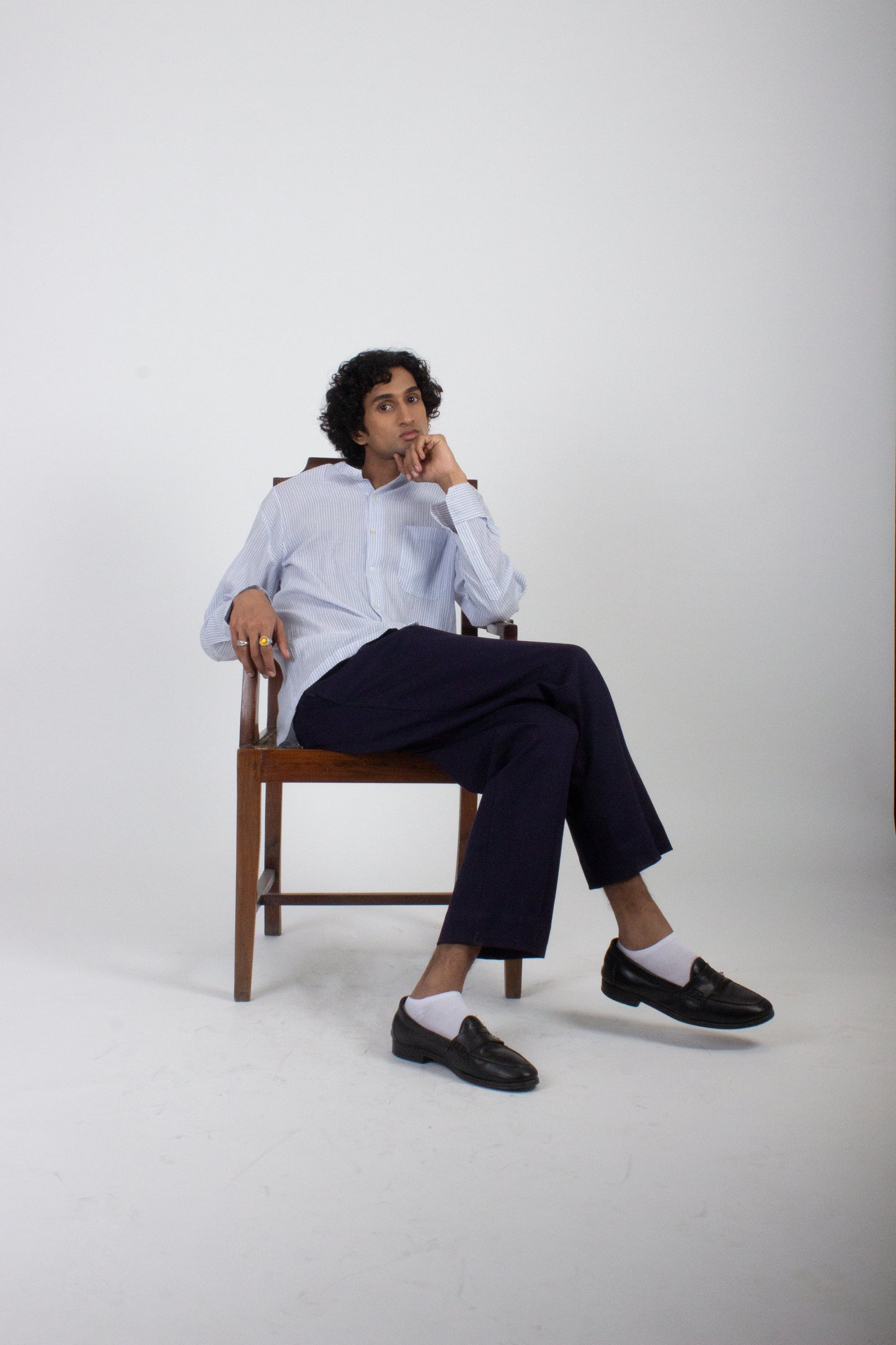 Sky Blue Striped Classic Shirt