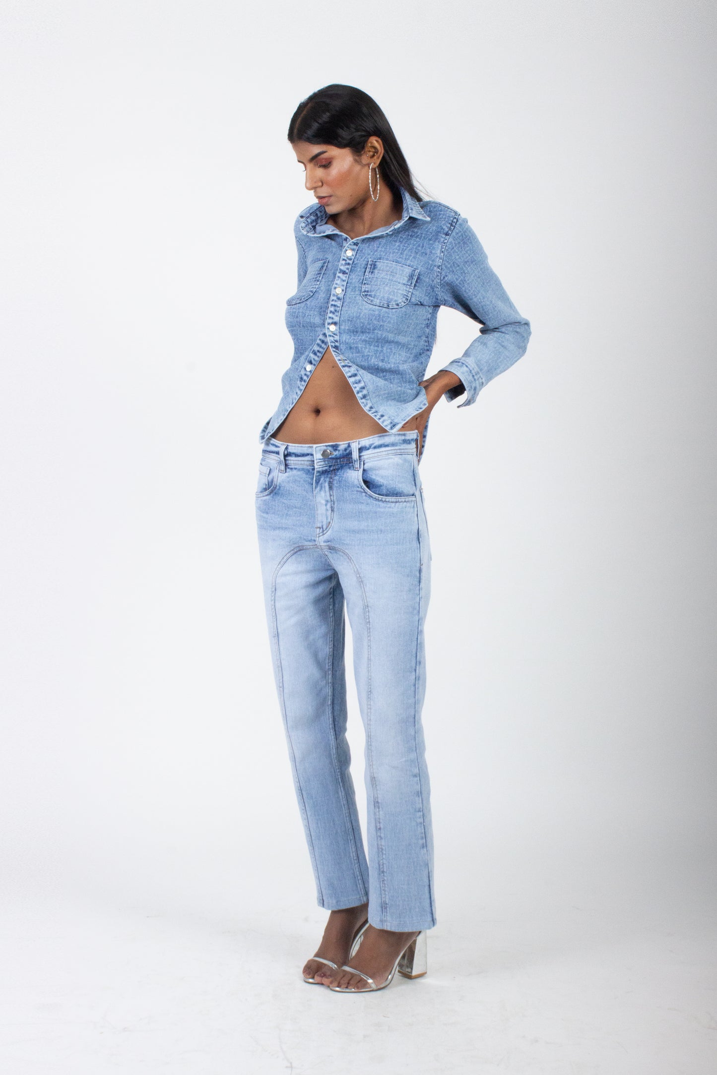 Patterned Classic Denim Shirt