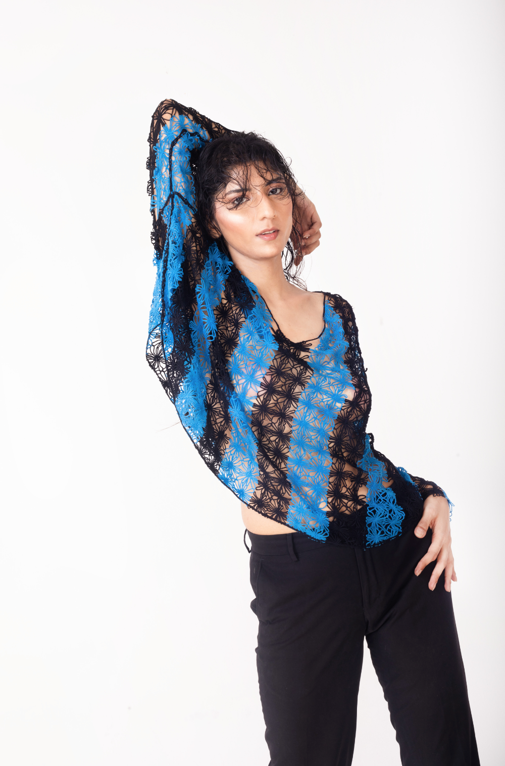 Embroidered Stripe Moon Top