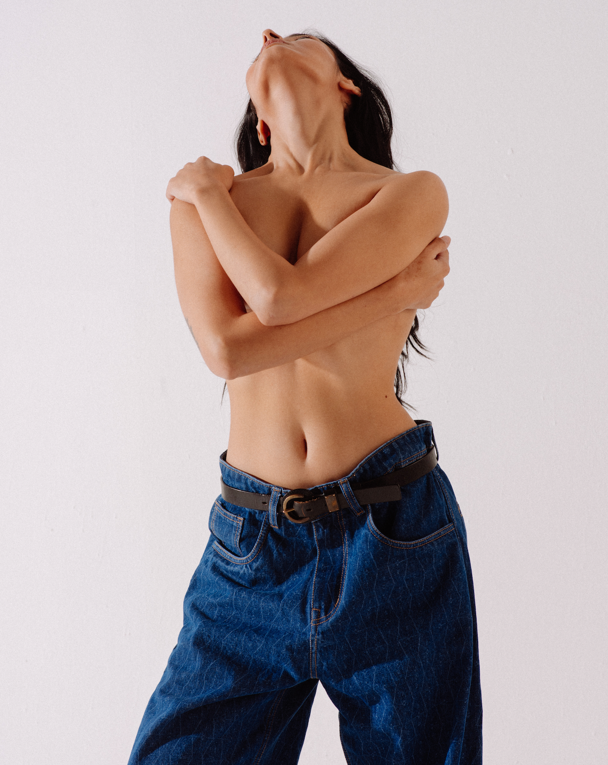 Patterned Indigo Jeans