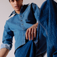 Patterned Indigo Jeans