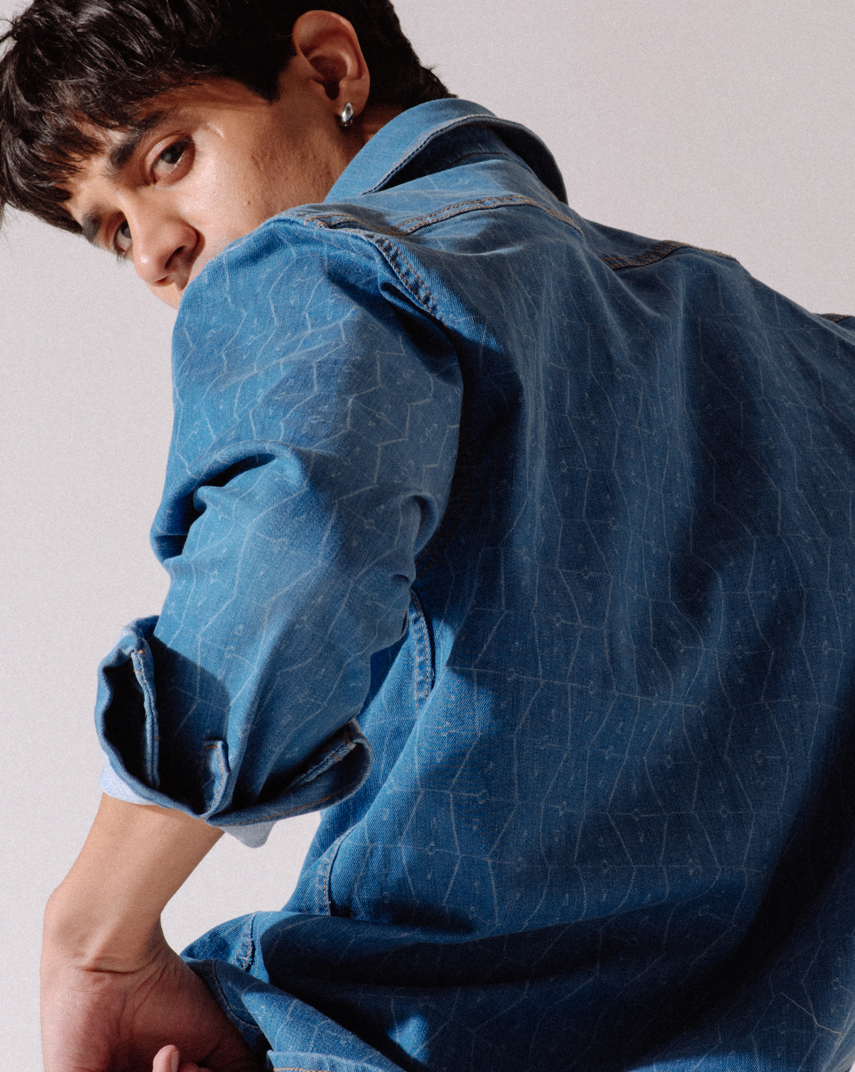 Classic Patterned Denim Shirt