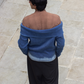 Off-Shoulder Denim Knit