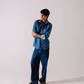 Patterned Indigo Classic Jeans