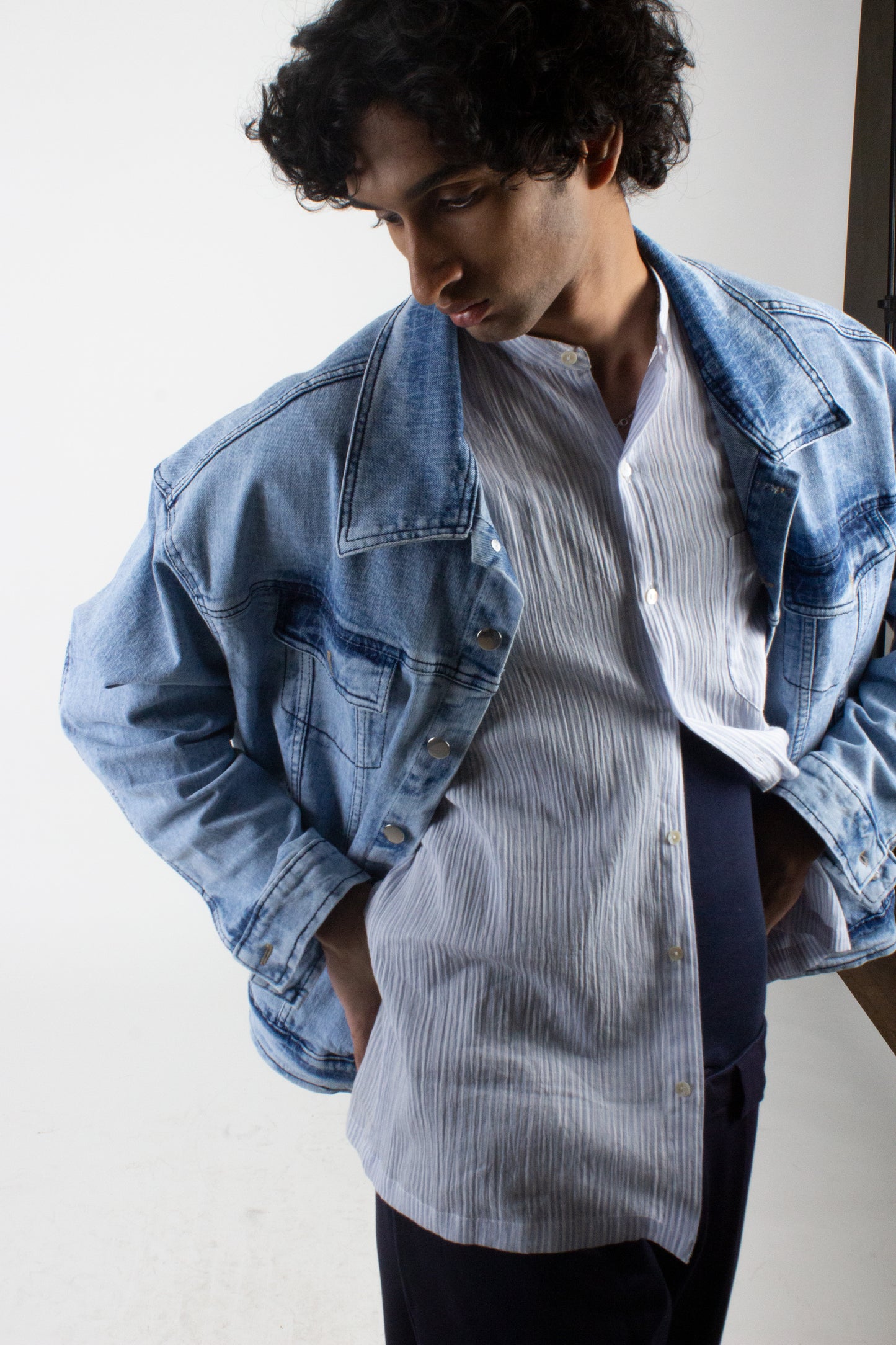 Patterned Classic Denim Jacket