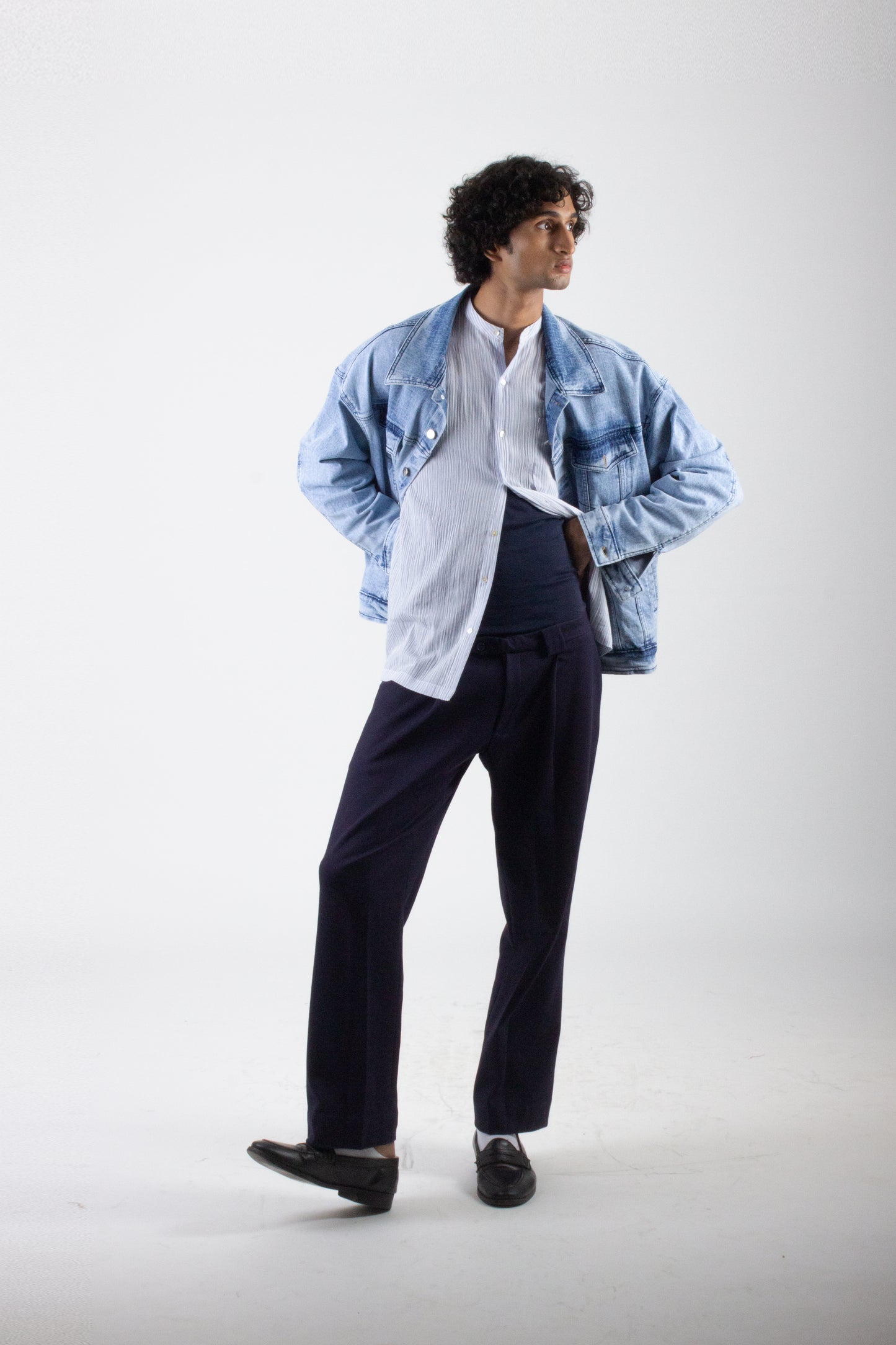 Patterned Classic Denim Jacket