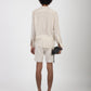 Beige Striped Shorts