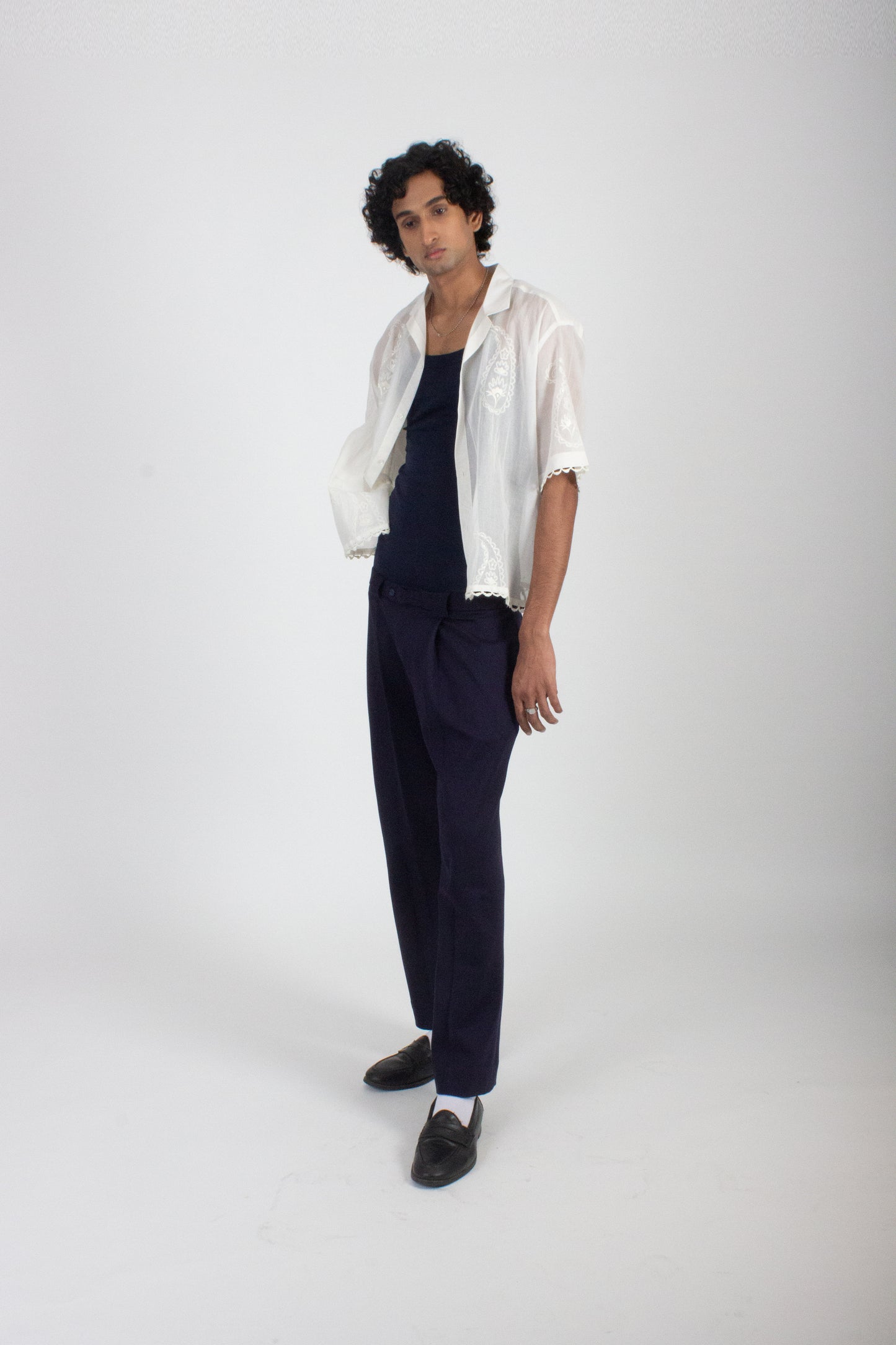 Navy Knitted Trouser
