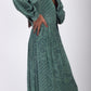Olive Printed Silk Dress