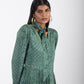 Olive Printed Silk Dress