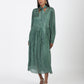 Olive Printed Silk Dress