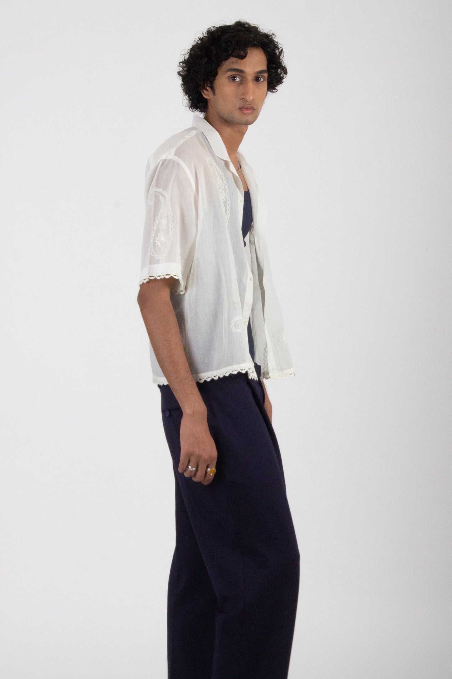 Navy Knitted Trouser